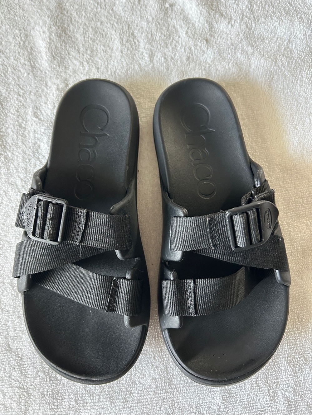 Chaco Black Slide Sandals with Adjustable Straps